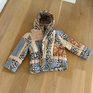 Sea New York Multicolor Quilted Hoooded Coat Puffer Jacket Patchwork S